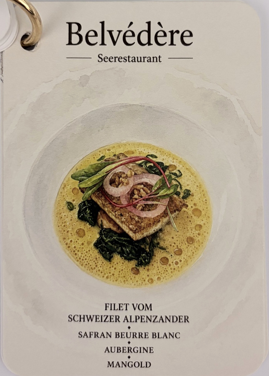 Menükarte: Schweizer Alpenzander